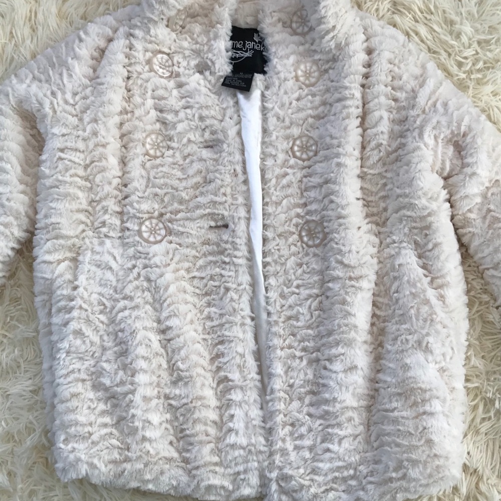 White fuzzy coat